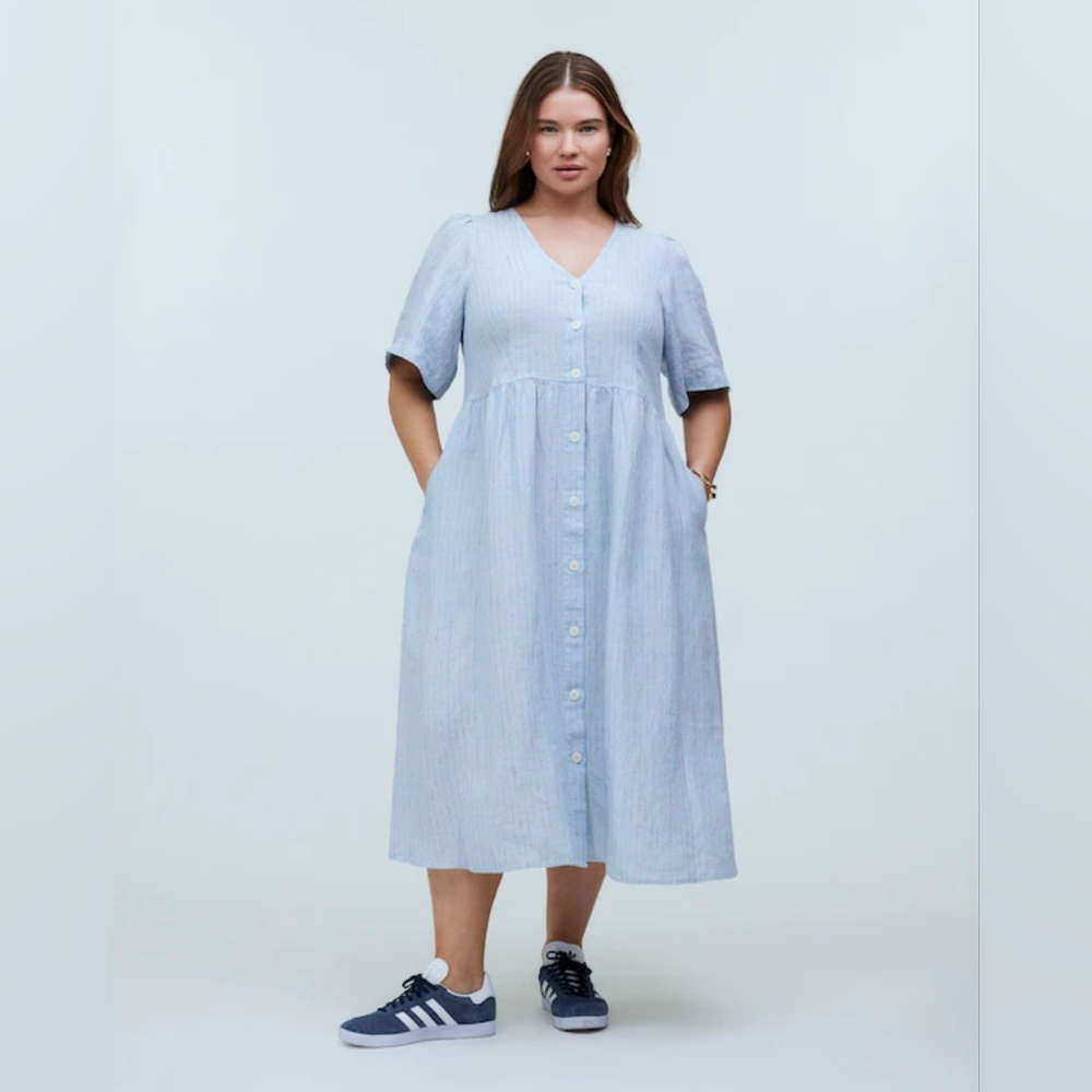 Madewell Light Blue Button-Down Maxi Dress
